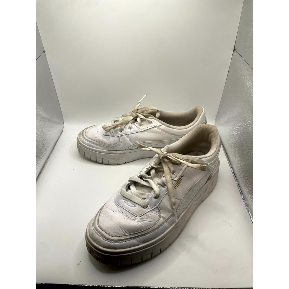 Puma Cali Dream Leather 392730-01 Womens US 11 M Sneakers Triple White Shoes